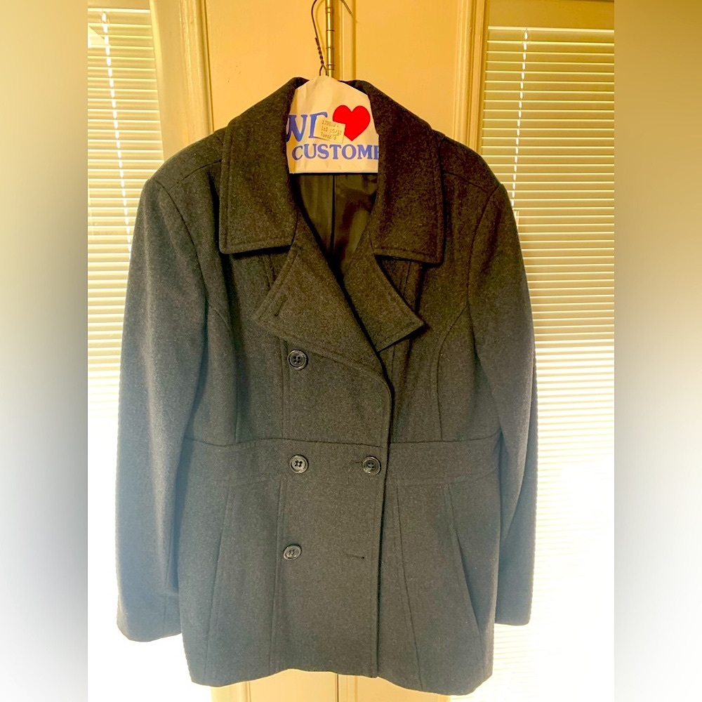 Ladies XL George Brand Gray Pea Coat.